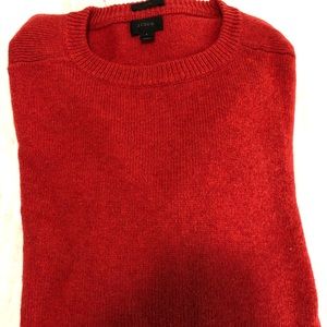 Red-orange wool blend J Crew crewneck sweater